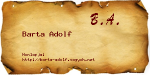 Barta Adolf névjegykártya